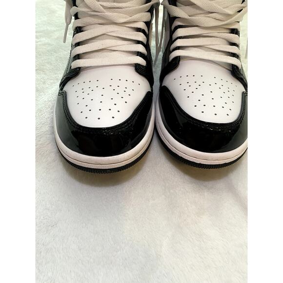 MENS JORDAN 1 MID PATENT SE 'BLACK GOLD' Sz 11 - Picture 3 of 7